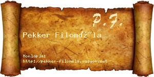 Pekker Filoméla névjegykártya